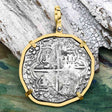 Rare Dated Mel Fisher's Atocha 8 Reale Shipwreck Coin 14K Gold Pendant