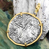Rare Dated Mel Fisher's Atocha 8 Reale Shipwreck Coin 14K Gold Pendant