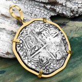 Rare Dated Mel Fisher's Atocha 8 Reale Shipwreck Coin 14K Gold Pendant | Artifact #5093