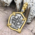 Atocha Era Buried Spanish 1 Reale Piece of Eight 14K Gold Pendant