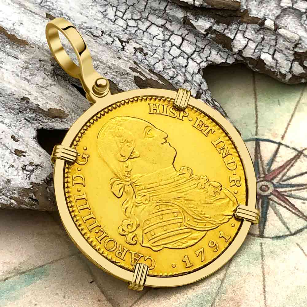 Doubloon Pirate Gold Coin Necklace Odd Shaped Fine Solid 24k Pure