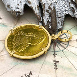 1791 Spanish 22K Gold Portrait 4 Escudo - the Legendary Pirate Era Doubloon - 18K Gold Pendant