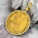 1788 Spanish 22K Gold Portrait 4 Escudo - the Legendary Pirate Era Doubloon - 18K Gold Pendant