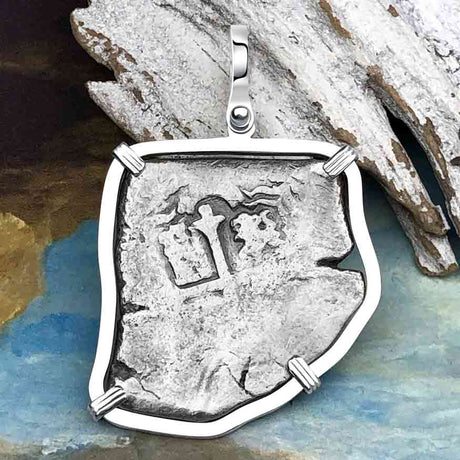 1715 Fleet Golden Age of Piracy Shipwreck Spanish 8 Reale Piece of 8 Silver Pendant