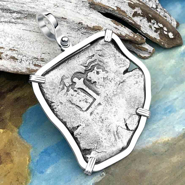 1715 Fleet Golden Age of Piracy Shipwreck Spanish 8 Reale Piece of 8 Silver Pendant