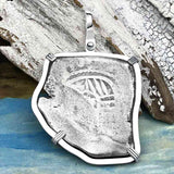 1715 Fleet Golden Age of Piracy Shipwreck Spanish 8 Reale Piece of 8 Silver Pendant