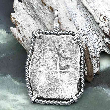 1715 Fleet Golden Age of Piracy Shipwreck Spanish 8 Reale Piece of 8 Silver Pendant