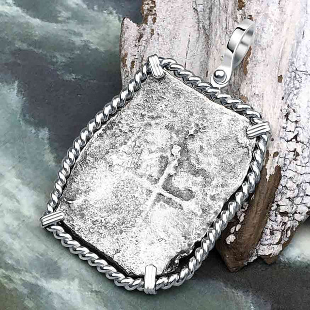1715 Fleet Golden Age of Piracy Shipwreck Spanish 8 Reale Piece of 8 Silver Pendant