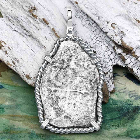 1715 Fleet Golden Age of Piracy Shipwreck Spanish 8 Reale Piece of 8 Silver Pendant