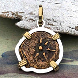 Biblical Widow's Mite 14K Gold and Sterling Silver Pendant