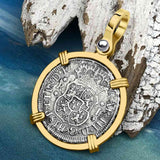 El Cazador Shipwreck 1762 RARE Pillar Dollar 1 Reale Piece of 8 14K Gold Pendant