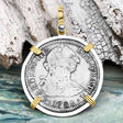 El Cazador Shipwreck 1783 2 Reale Piece of 8 14K Gold & Sterling Silver Pendant
