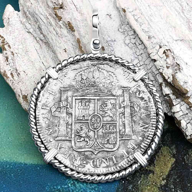 El Cazador Shipwreck RARE 1779 8 Reale Piece of 8 Sterling Silver Pendant