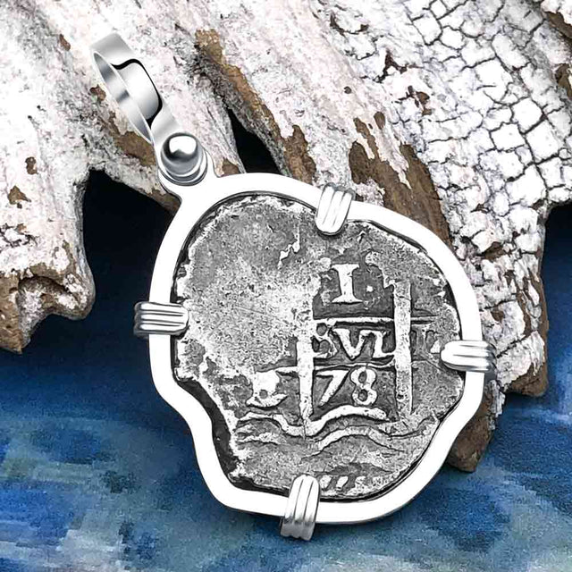 1678 Consolacion Shipwreck Pirate Era Spanish 1 Reale Piece of Eight Sterling Silver Pendant