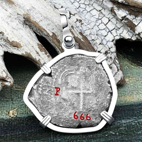 1666 Consolacion Shipwreck Pirate Era Spanish 1 Reale Piece of Eight Sterling Silver Pendant