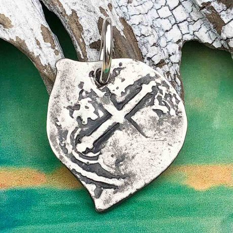 Pirate Chic 1 Reale Heart-Shaped Spanish Silver Cob Circa 1630 - the Legendary Piece of Eight Pendant