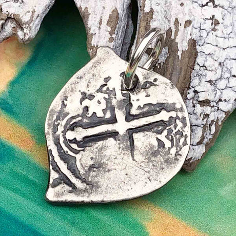 Pirate Chic 1 Reale Heart-Shaped Spanish Silver Cob Circa 1630 - the Legendary Piece of Eight Pendant