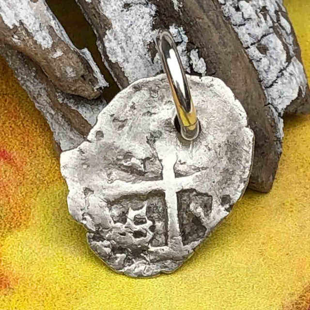 Pirate Chic 1/2 Reale Spanish Silver Cob Dated 1735 - the Legendary Piece of Eight Pendant