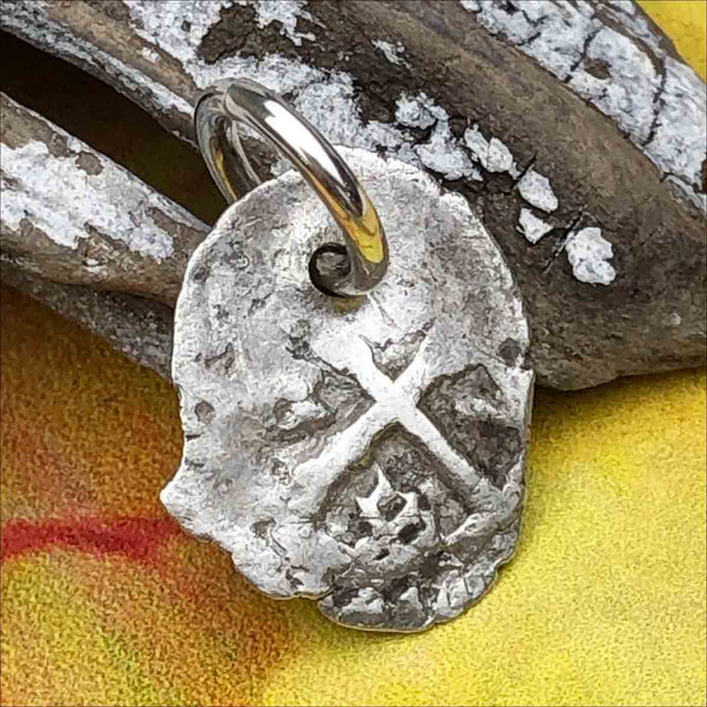 Pirate Chic 1/2 Reale Spanish Silver Cob Dated 1735 - the Legendary Piece of Eight Pendant