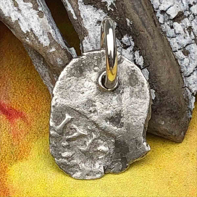 Pirate Chic 1/2 Reale Spanish Silver Cob Dated 1735 - the Legendary Piece of Eight Pendant