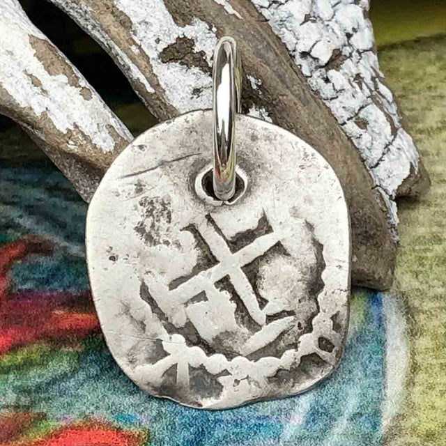 Pirate Chic 1/2 Reale Spanish Silver Cob Circa 1720 - the Legendary Piece of Eight Pendant
