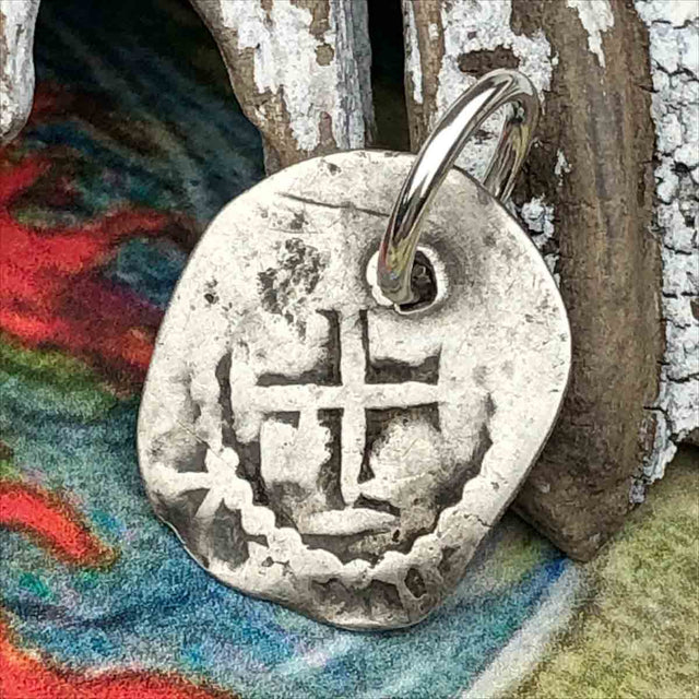 Pirate Chic 1/2 Reale Spanish Silver Cob Circa 1720 - the Legendary Piece of Eight Pendant