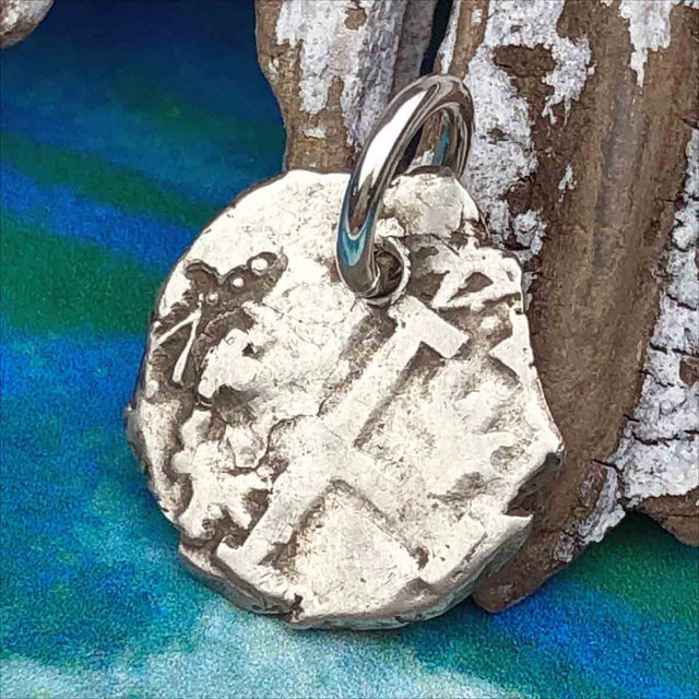 Pirate Chic 1/2 Reale Spanish Silver Cob Double Dated 1744 - the Legendary Piece of Eight Pendant