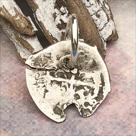 Pirate Chic 1/2 Reale Spanish Silver Cob Circa 1720 - the Legendary Piece of Eight Pendant