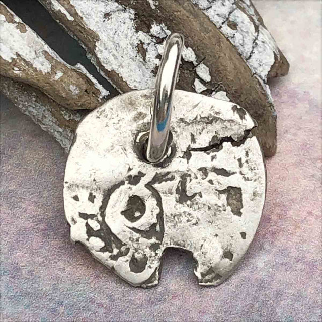 Pirate Chic 1/2 Reale Spanish Silver Cob Circa 1720 - the Legendary Piece of Eight Pendant