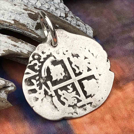 Pirate Chic 1 Reale Spanish Silver Cob Double Dated 1690 - the Legendary Piece of Eight Pendant