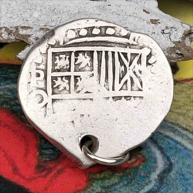 Pirate Chic 8 Reale Spanish Silver Cob Circa 1612 - the Legendary Piece of Eight Pendant