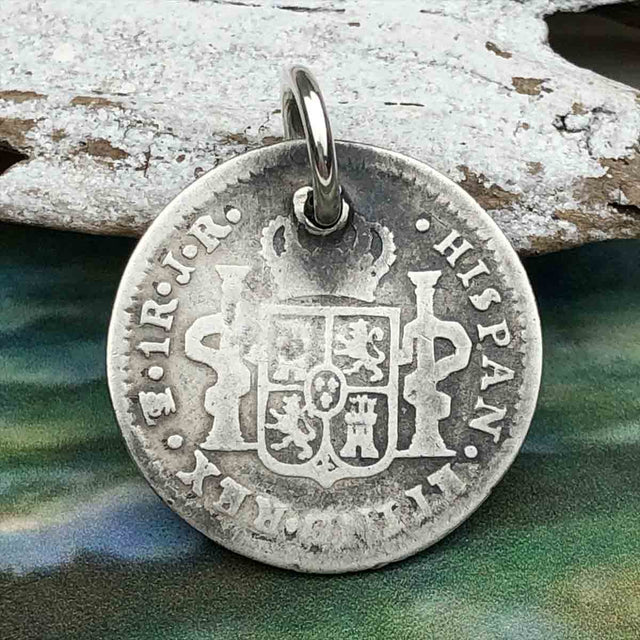 Pirate Chic 1 Reale Spanish Silver Portrait Dollar the Legendary Piece of 8 Pendant
