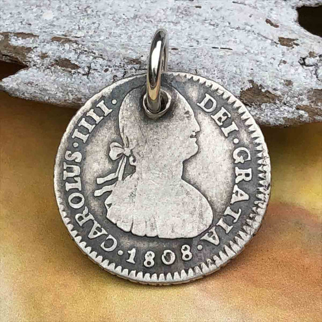 Pirate Chic 1 Reale Spanish Silver Portrait Dollar the Legendary Piece of 8 Pendant