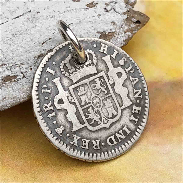 Pirate Chic 1 Reale Spanish Silver Portrait Dollar the Legendary Piece of 8 Pendant