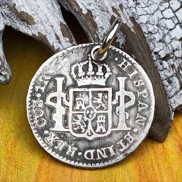 Pirate Chic 1 Reale Spanish Silver Portrait Dollar the Legendary Piece of 8 Pendant