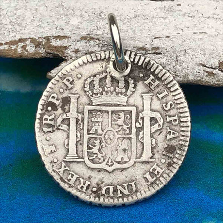 Pirate Chic 1 Reale Spanish Silver Portrait Dollar the Legendary Piece of 8 Pendant 