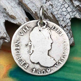 Pirate Chic 2 Reale Spanish Silver Portrait Dollar the Legendary Piece of 8 Pendant