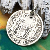 Pirate Chic 2 Reale Spanish Silver Portrait Dollar the Legendary Piece of 8 Pendant
