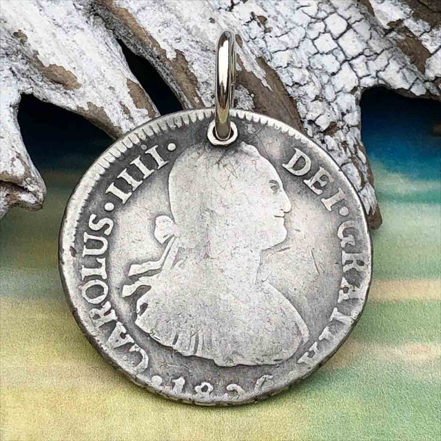 Pirate Chic 2 Reale Spanish Silver Portrait Dollar the Legendary Piece of 8 Pendant
