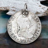 Pirate Chic 2 Reale Spanish Silver Portrait Dollar the Legendary Piece of 8 Pendant