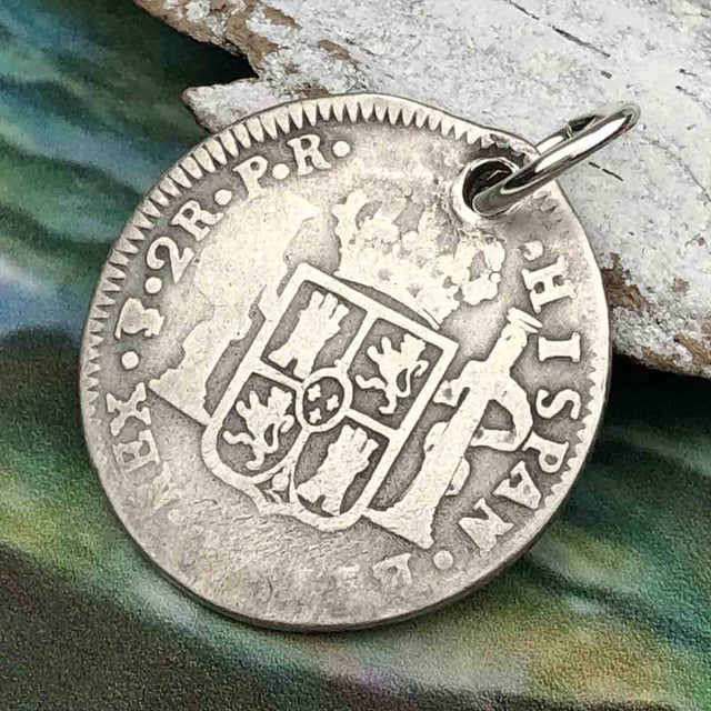 Pirate Chic 2 Reale Spanish Silver Portrait Dollar the Legendary Piece of 8 Pendant