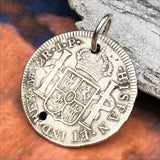Pirate Chic 2 Reale Spanish Silver Portrait Dollar the Legendary Piece of 8 Pendant | Artifact #5380