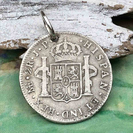 Pirate Chic 2 Reale Spanish Silver Portrait Dollar the Legendary Piece of 8 Pendant