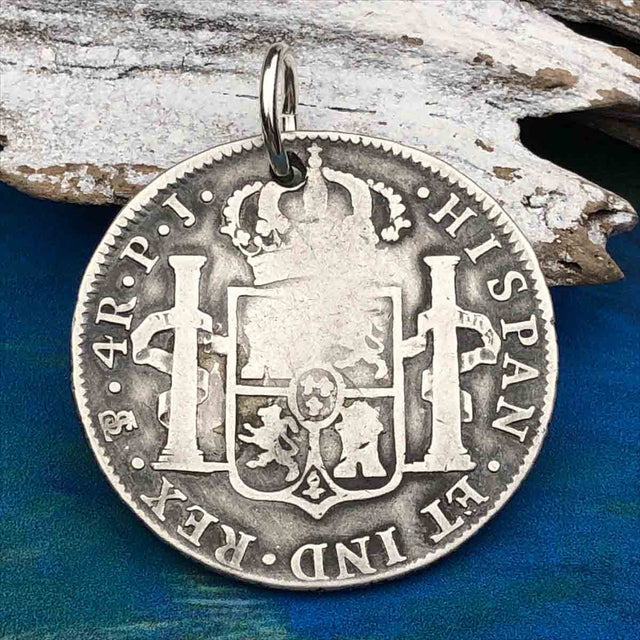 Pirate Chic 4 Reale Spanish Silver Portrait Dollar the Legendary Piece of 8 Pendant