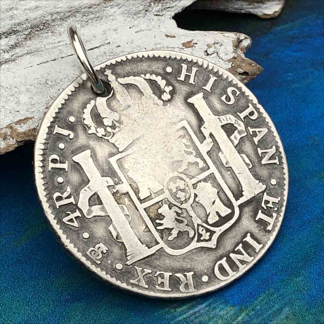 Pirate Chic 4 Reale Spanish Silver Portrait Dollar the Legendary Piece of 8 Pendant | Artifact #5384