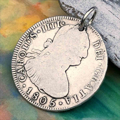 Pirate Chic 4 Reale Spanish Silver Portrait Dollar the Legendary Piece of 8 Pendant