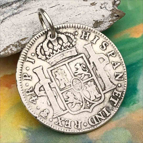 Pirate Chic 4 Reale Spanish Silver Portrait Dollar the Legendary Piece of 8 Pendant
