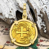Pirate Era 22K Gold 2 Escudo - the Legendary Doubloon - 18K Gold Pendant