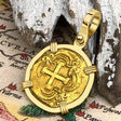 Pirate Era 22K Gold 2 Escudo - the Legendary Doubloon - 18K Gold Pendant