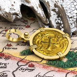 Pirate Era 22K Gold 2 Escudo - the Legendary Doubloon - 18K Gold Pendant